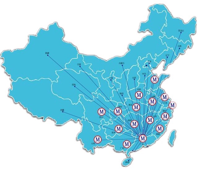 覆蓋全國（guó）的服務點（diǎn）